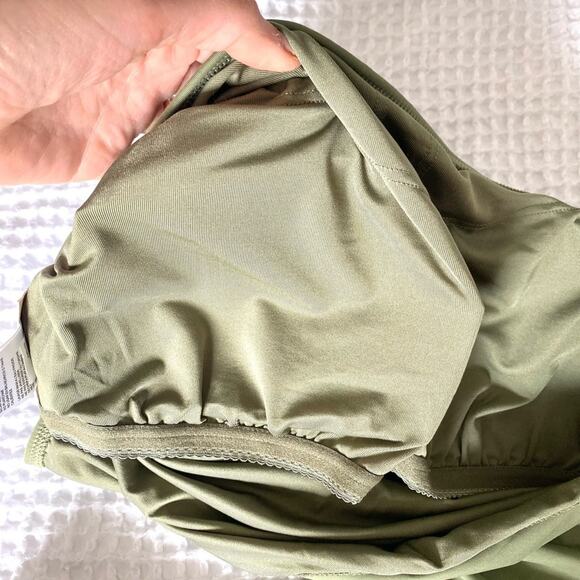 Michael Kors Army Green One Shoulder Cutout One Piece Swimsuit Size 14 - Picture 10 of 13